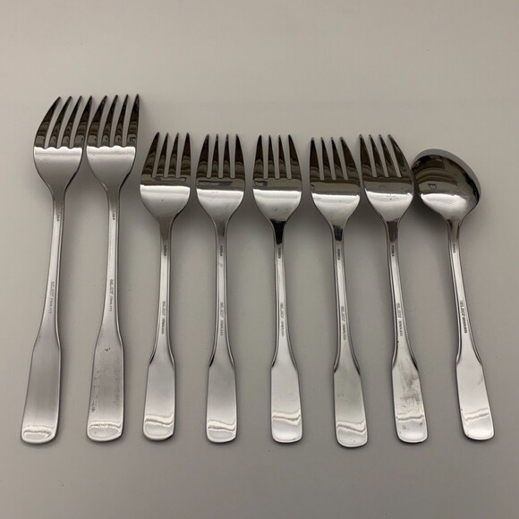 Select Stainless Steel Forks Spoons Flatware Lot of 8 - Picture 9 of 11
